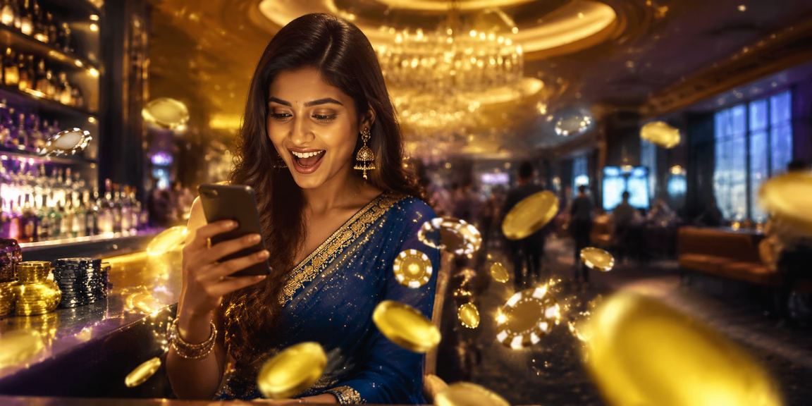 Indian model demonstrating mobile payment apps used for gaming deposits
